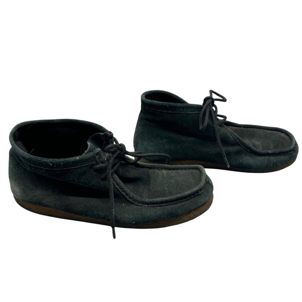 St. John's bay Men's leather Moccasin Boots Size 9 black lace up 10.5 READ